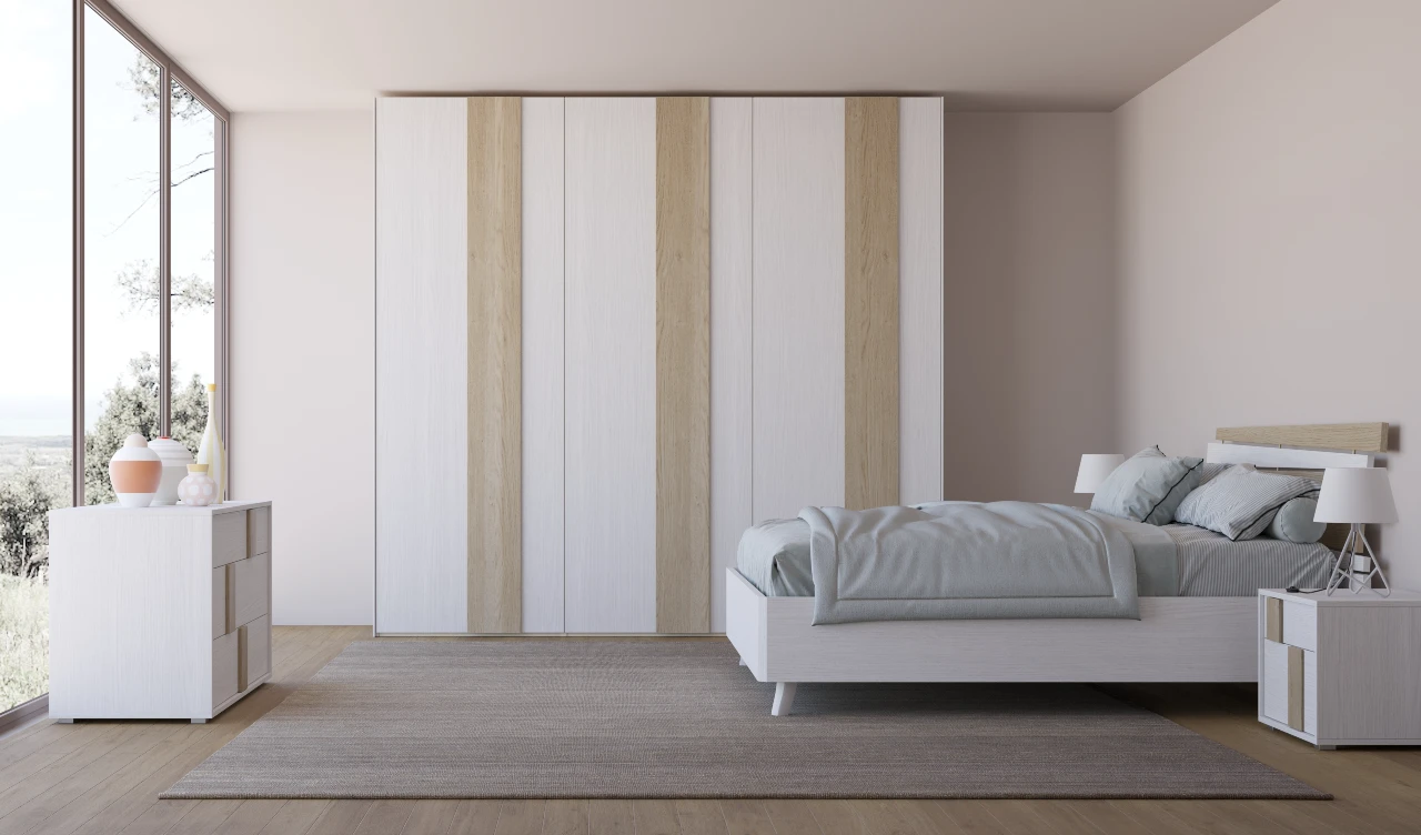 Camera matrimoniale Ricci con armadio 6 ante e letto contenitore