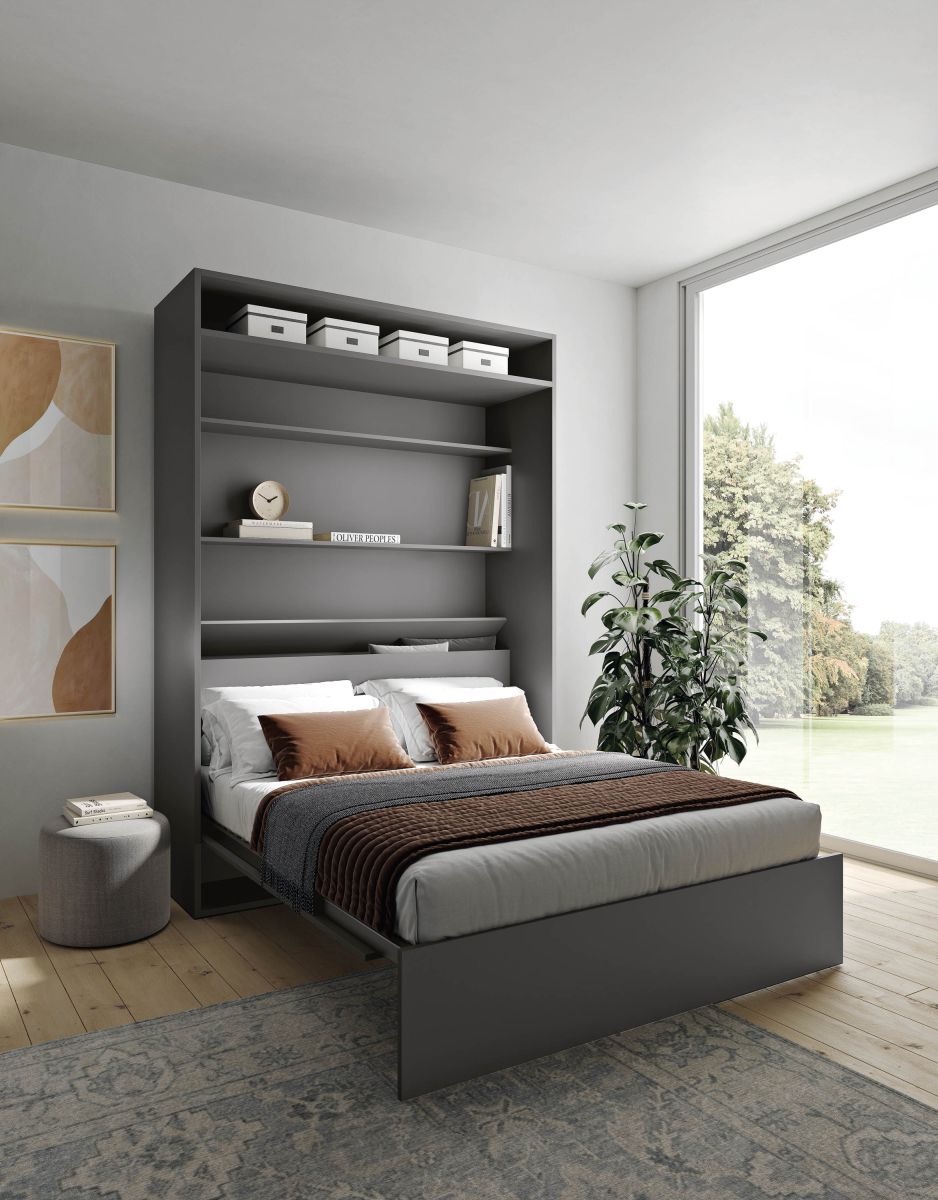 Letto a scomparsa matrimoniale Vela aperto