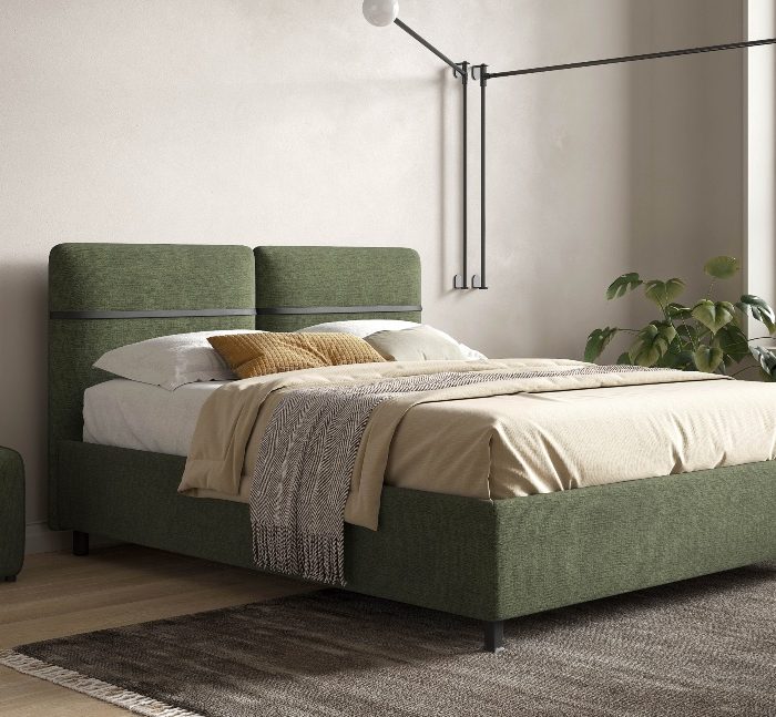 Letto matrimoniale Larry con box contenitore sfoderabile