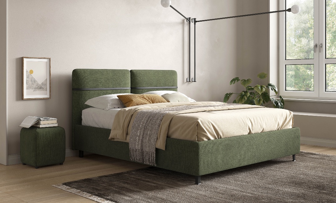 Letto matrimoniale Larry con box contenitore sfoderabile