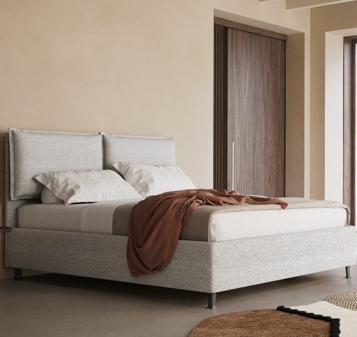 Letto con contenitore Loto imbottito