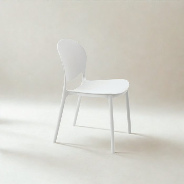 Sedia LUNA bianca in polipropilene impilabile