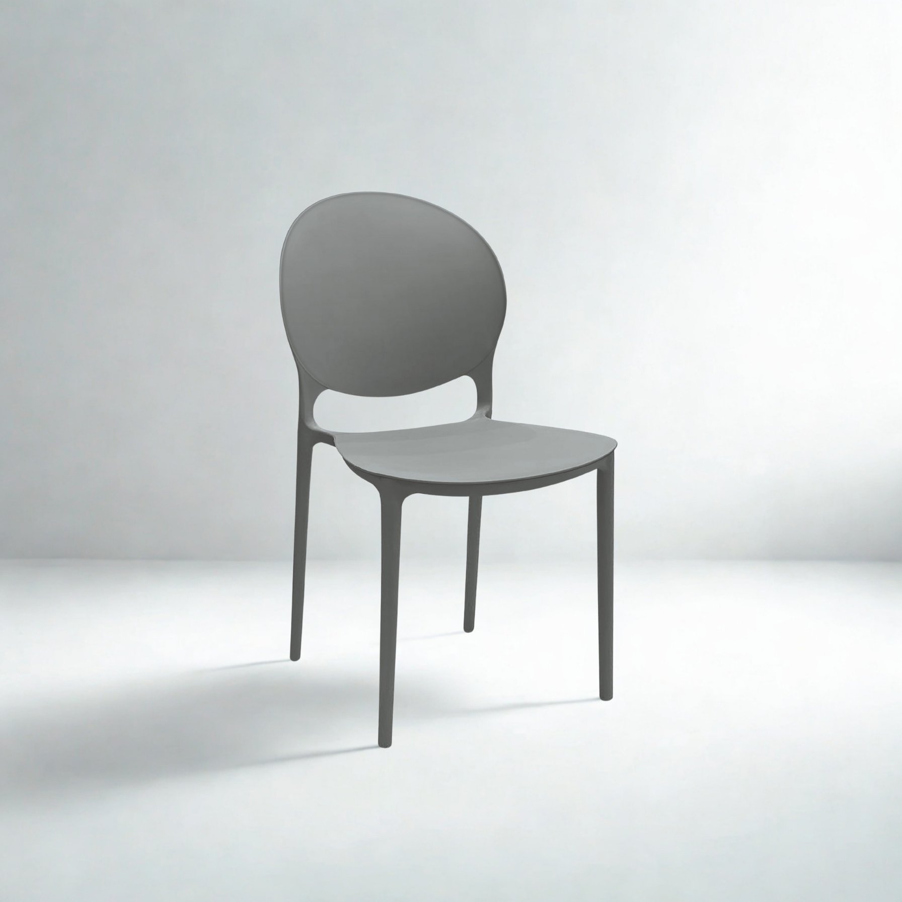 Sedia LUNA grigia in polipropilene impilabile