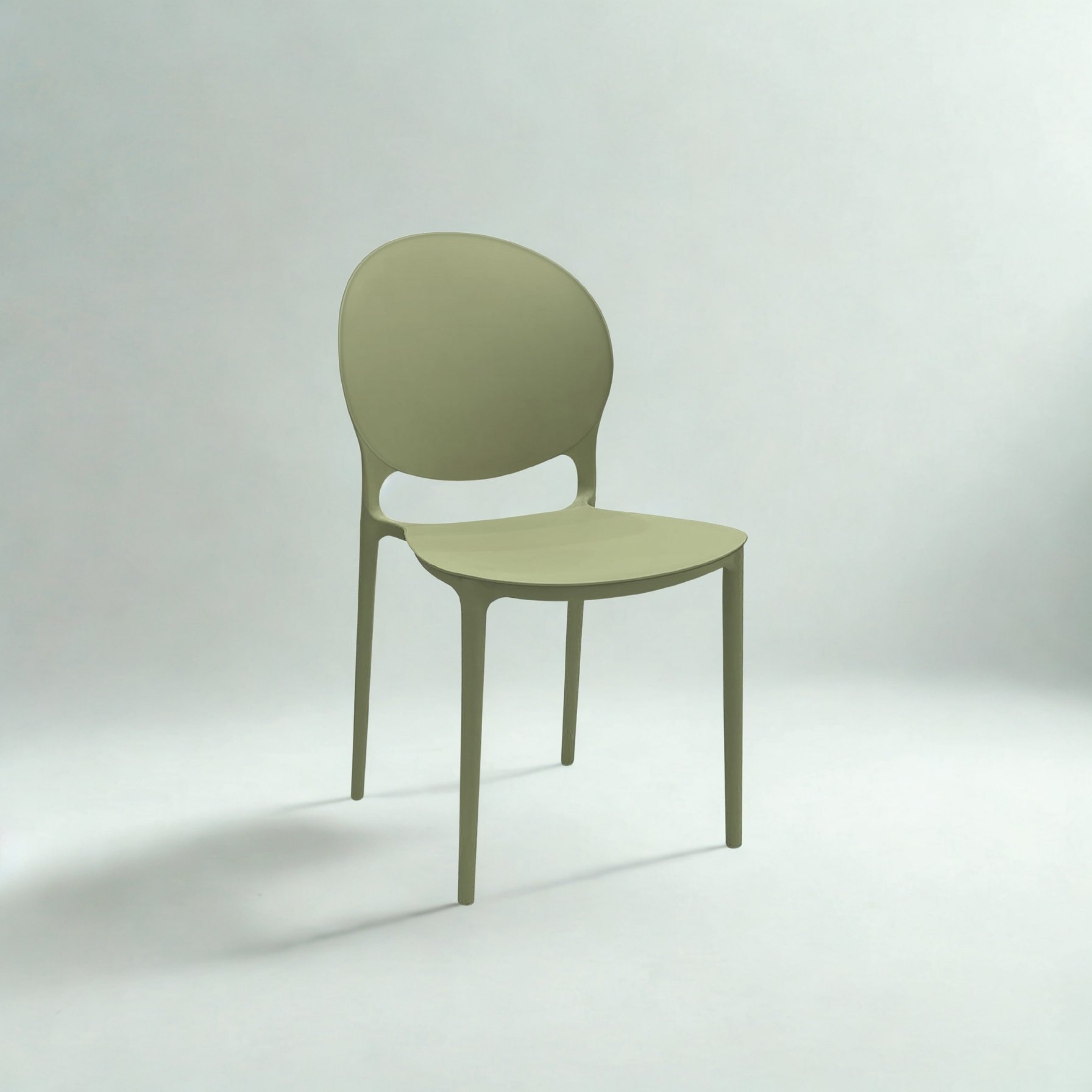 Sedia LUNA verde in polipropilene impilabile