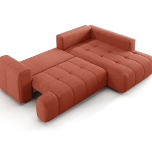 Divano Nuvola con chaise longue in versione letto aperto